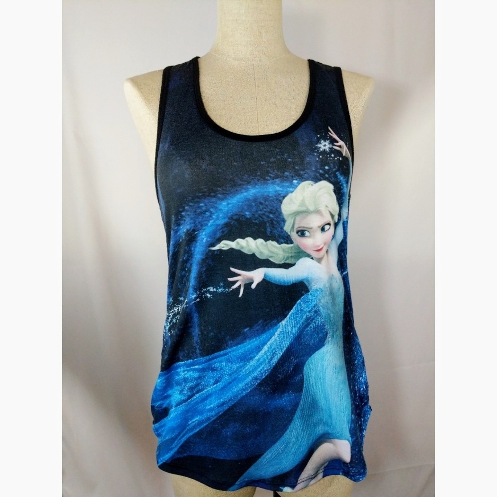 Frozen Elsa Black Tank Top